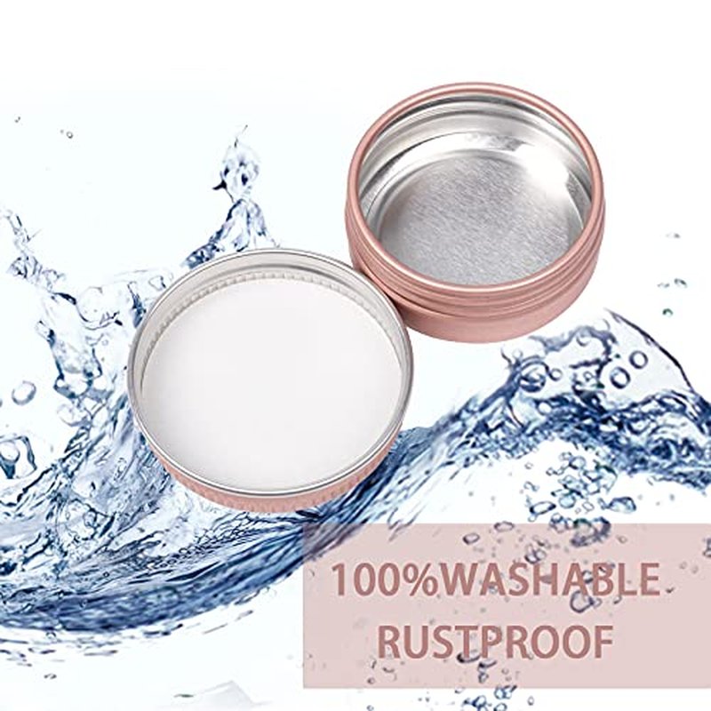 270pcs 0.5 oz / 15ml Bulk Packaging Screw Top Aluminum Tin Jar with Screw Lid and Blank Labels (Rose Gold)