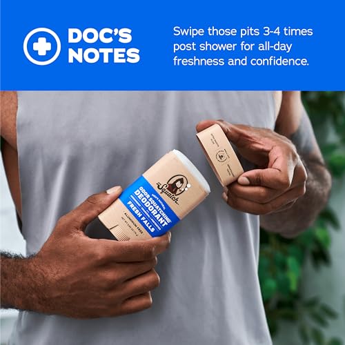 Dr. Squatch Natural Deodorant for Men - Odor-Squatching Aluminum Free - Fresh Falls (2.65 oz, 3-Pack)