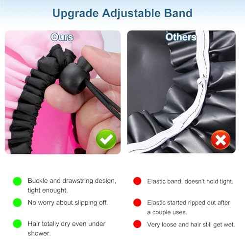 3 Pcs Super Jumbo Satin Lined Shower Cap for Women, Extra Large, Adjustable for Braids, Long Hair & Locs Dreadlocks