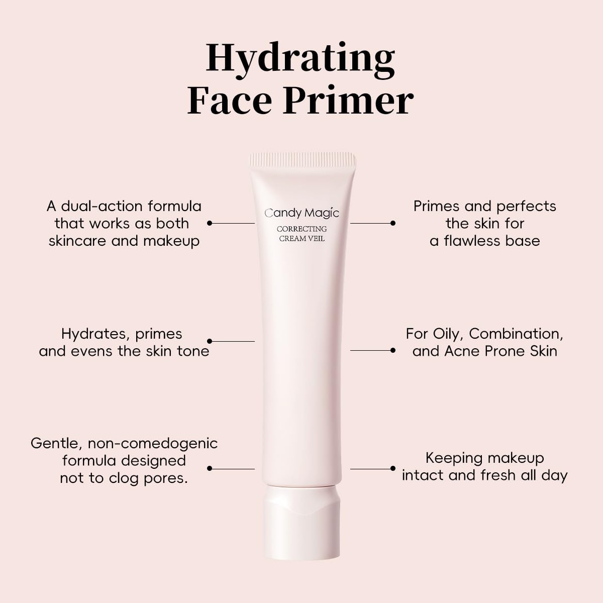 Face Primer for Makeup, Hydrating Long-Lasting Oil Control Pore Minimizer, Smooth Matte Finish Primer, Visibly Smooths the Look of Fine Lines, Wrinkles & Pores, 30g