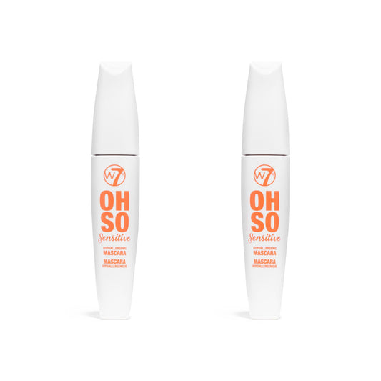 W7 Oh So Sensitive Hypoallergenic Mascara - Black Mascara For Sensitive Eyes With Vitamin E - Vegan - 2 Pack