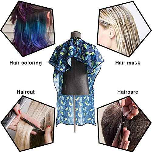 Kids Haircut Cape and Neck Duster Brush Hair Comb Set Professional Barber Hairbrush and Children Dolphin Hairdresser Apron with Adjustable Snap Closure Extra Long Cape 47x39 inch