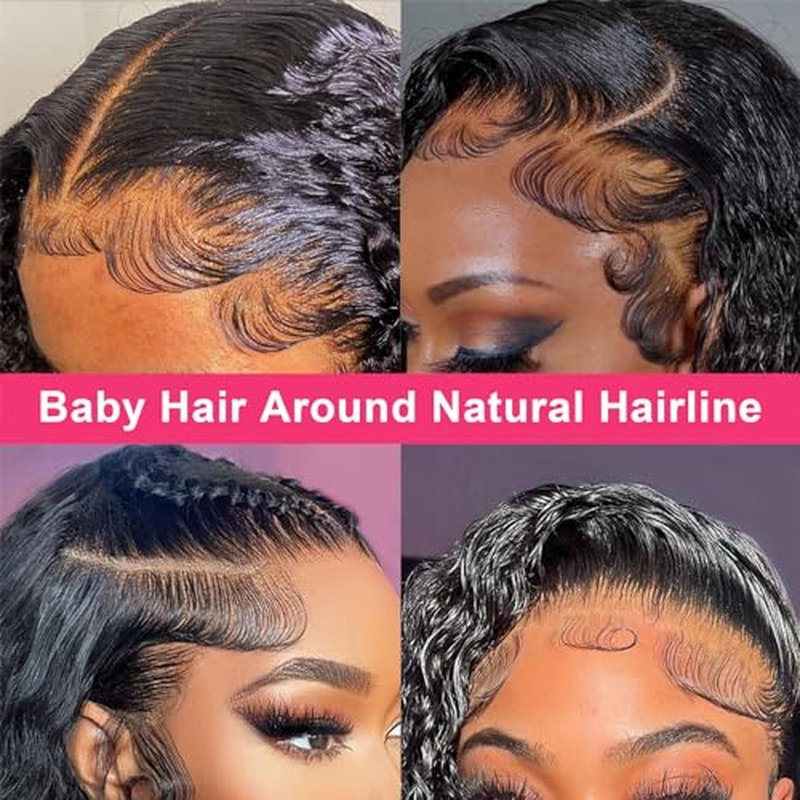 Deep Wave Lace Front Wigs Human Hair 13x6 HD Transparent 180% Density Glueless Wigs Deep Curly Lace Frontal Wigs Natural Color 24 Inch