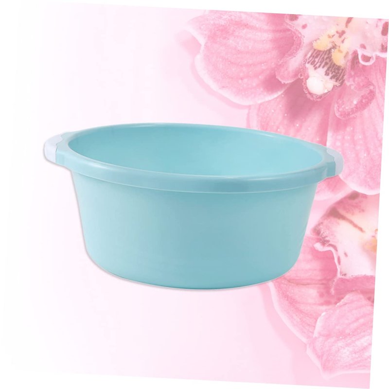 COLLBATH 2Pcs Medium Sky-blue Plastic Wash Basin Household Foot Bath Basin for Kitchen and Bathroom Multifunctional Anti-slip Design and Odorless Material