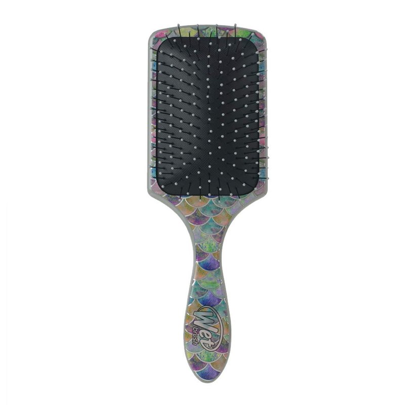 Wet Brush Paddle Detangler Hair Brush, Mermaid Tail - Ultra-Soft IntelliFlex Bristles with AquaVent Design - Spread Hair Treatments Evenly - Pain-Free Hair Brush For Women, Men, Wet And Dry Hair