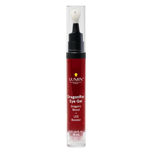 Lumin DragonRay Eye Gel for Red Light Therapy, Dark Circles Under Eye Treatment & Puffiness, Under Eye Serum with Copper Tripeptides, Hyaluronic Acid & Caffeine, Anti-Aging, Vegan, 0.51oz (15ml)