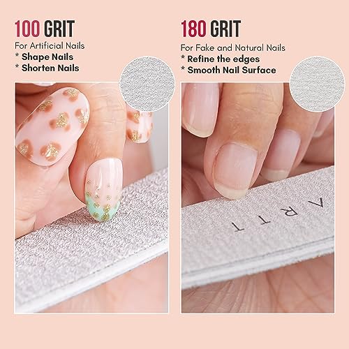 Makartt Nail File: 100/180 Grit Emery Boards for Nails, 10 Pcs Zebra Doubled Sides Coarse Fingernail Filer for Acrylic and Extension Gel Removal Manicure Kit Salon Home Use