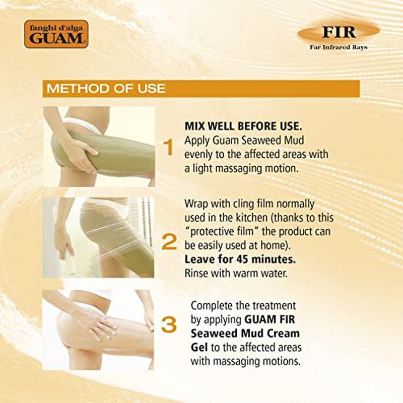 Guam Anti-Cellulite Hot Seaweed Mud ORIGINAL FORMULA | Sculpting Body Wrap To Remove Cellulite, Skin Tightening Treatment For Thighs And Legs, Inches Reduction, 1000 gr