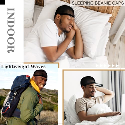 Ramede 20 Pcs Stocking Wave Cap for Men Adult Stretchy Nylon Skull Wave Lightweight Beanie Caps Waves for Man Women