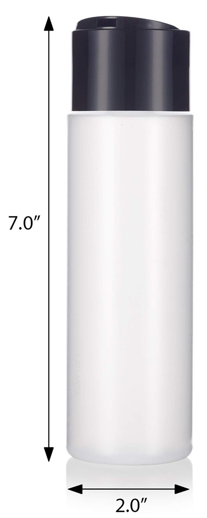 JUVITUS 8 oz / 250 ml Professional Natural Clear Refillable Plastic Squeeze Bottle with Wide Black Disc Cap Lid (12 pack)