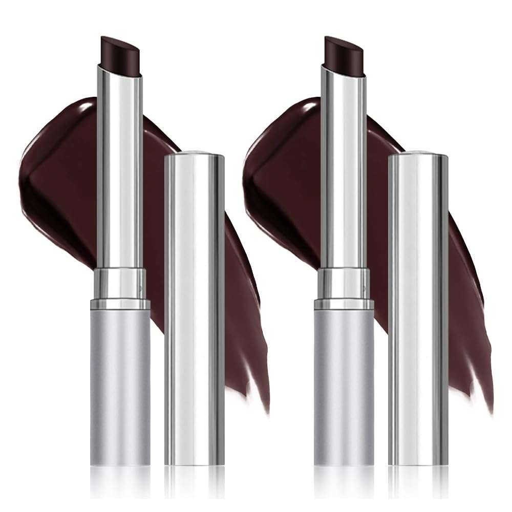 Honey Butter Lipstick Tinted Lip Balm, Shine Moisturizing Plumper Lipstick for Women, Natural Nourishing Hydrating Lip Gloss Stain for Dry Lips, Lightweight Lip Liner Care Makeup, Vegan - 2Pc Black
