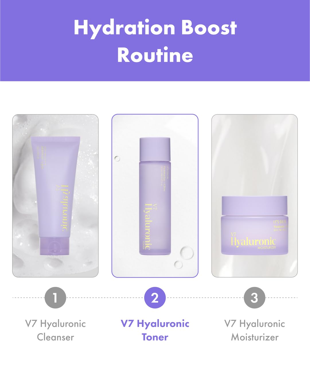 IT'S SKIN V7 Hyaluronic Toner with PHA & 7 Vitamins | Korean Hydrating Toner for Dry Skin (Pack of 1, 5.07 Fl oz.)