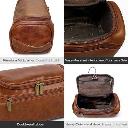 Mens Travel Bag Toiletry with Razor Travel Case-Durable Zippers & Waterproof Lining, Spacious Yet Compact, Hanging Kit for Business Travel, Groomsmen & Dad Gifts-boys toiletry bag