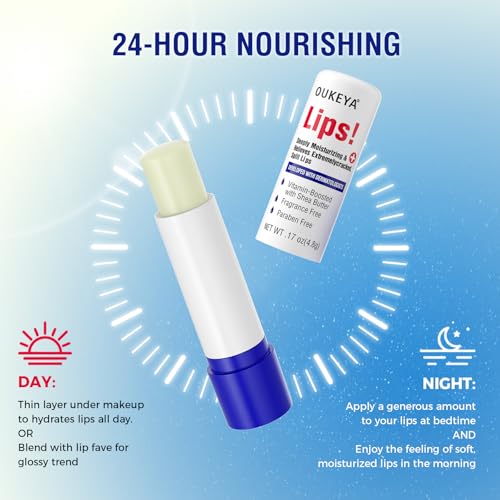 2PCS, Medicated Lip Balm Hydrating w/Petrolatum, Shea Butter, Beeswax, 100% Natural Ingredients, Organic Lip Butter Balm & Moisturizers Lip Repair For Dry Cracked Lips Overnight Lip Treatment