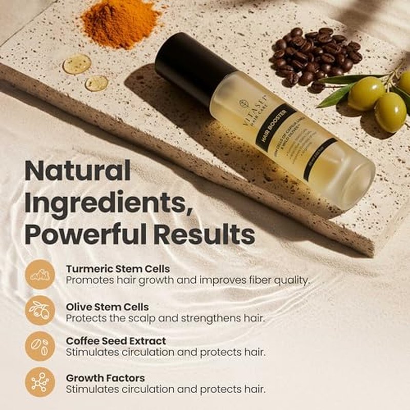 Vitasei Hair Booster 2 Fl Oz (3 Pack) ? Hair Revitalizing Serum with Capilia Longa, Wild Olive Stem Cells & Arginine ? Peptide-Enriched Hair Tonic Supports Thicker, Stronger Hair ? For Women & Men