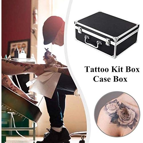 Large Tattoo Case Tattoo Kit Box - Aluminum Traveling Convention Carry Case (Silver)