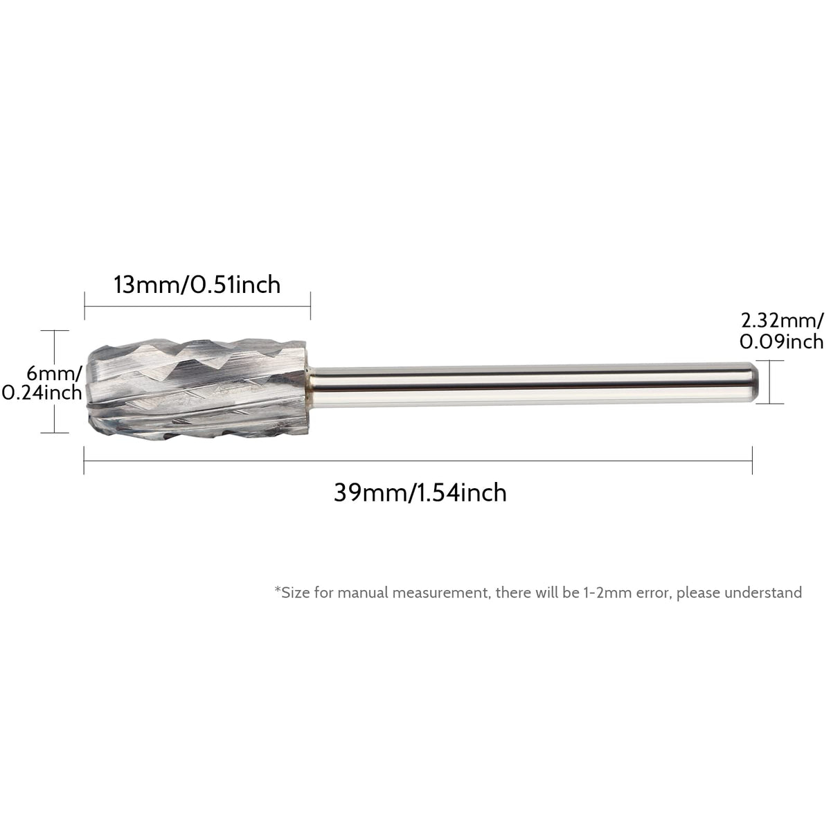 QUNZHAO Nail Drill Bits Dust Droof Bit Tungsten Steel Fast Remove Acrylic or Hard Gel 3/32" Shank - Manicure, Nail Art, Drill Machine Accessories (4X Extra coarse-4XC, Silver)