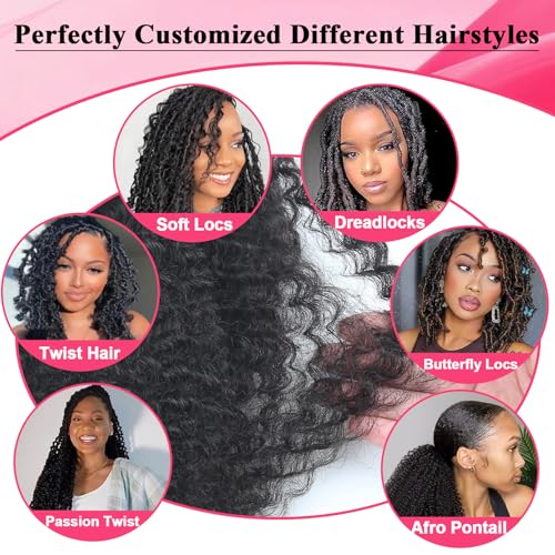 Afro Kinkys Bulk Human Hair for Braiding 2 Bundles 16 Inch 100g Afro Kinky-Curly Human Hair Bulk for Twist No Weft 4c Kinky Curly Bundles for Braids Micro Locs Dreadlock Extensions Nature Black