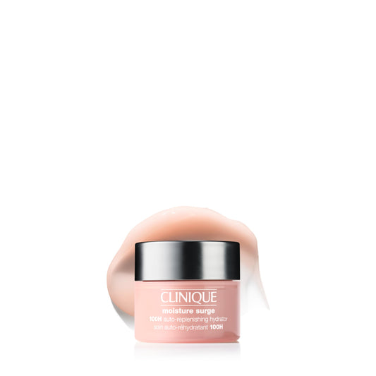 Clinique Moisture Surge 100H Auto-Replenishing Hydrator Oil Free Face Moisturizer | With Hyaluronic Acid, Aloe Bioferment and Vitamins C + E | Hydrating + Moisturizing, Mini Travel Size, 0.5 Fl Oz