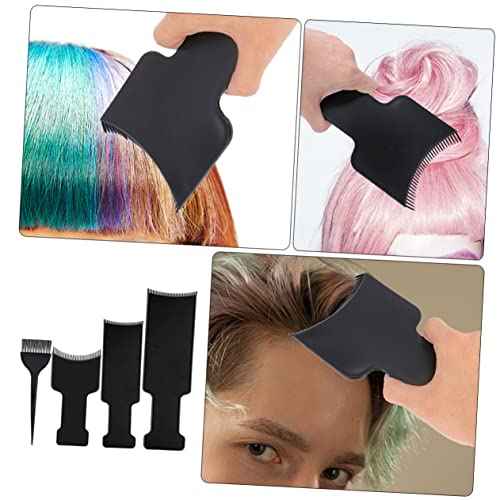 4Pcs Portable Hair Dye Highlighting Boards Hairdressing Tools for Hair Salon Use Black Hair Highlighting Board for Professional and Home Coloring