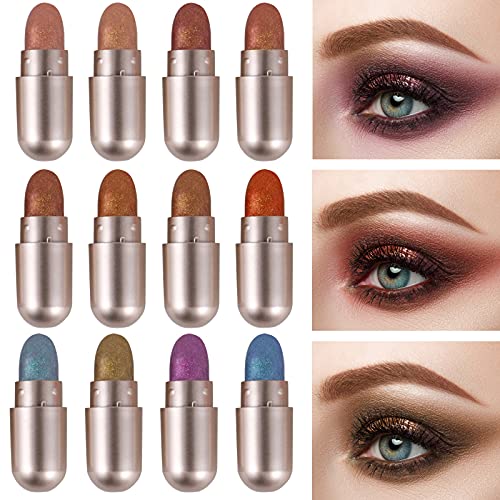 Boobeen 12 Colors Eyeshadow Palette High Pigmented Brighten Eyeshadow Set Blush Highlighting Powder Makeup Set Natural Eye Shadow Kit For Beginners