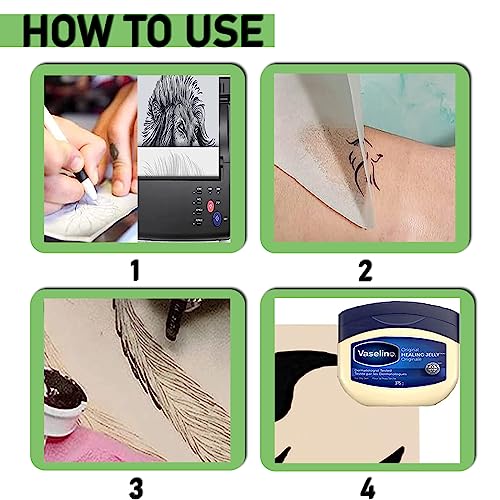 40Pcs Tattoo Skin Practice Kit Includes Fake Skin 10Pcs 8¡¿6in and Tattoo Stencil Transfer Paper 30Pcs A4 Size 4 Layers Supplies