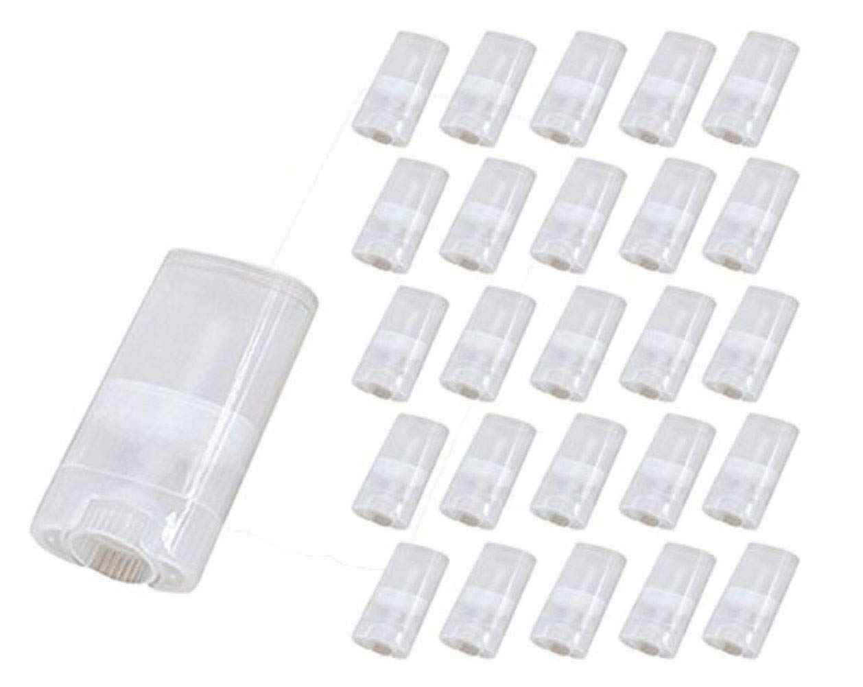 Goege 15 ML Clear Empty Plastic Oval Deodorant Containers Lip Balm Tubes for Lipstick, Crayon,chapstick,homemade Lip Balm,BPA Free (25 Pcs)