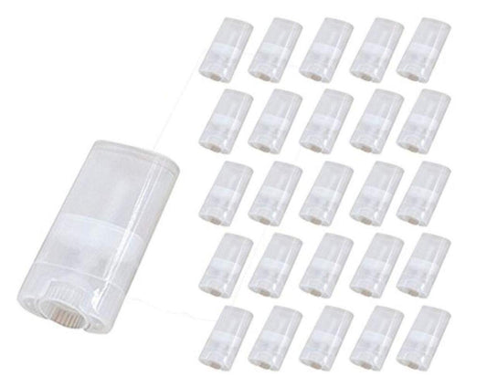 Goege 15 ML Clear Empty Plastic Oval Deodorant Containers Lip Balm Tubes for Lipstick, Crayon,chapstick,homemade Lip Balm,BPA Free (25 Pcs)