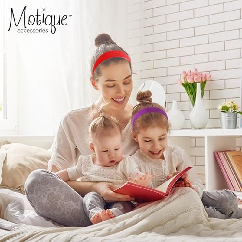 Motique Accessories 1 Inch Wide Suede Like Headband Solid Hair band for Women and Girls (Red)