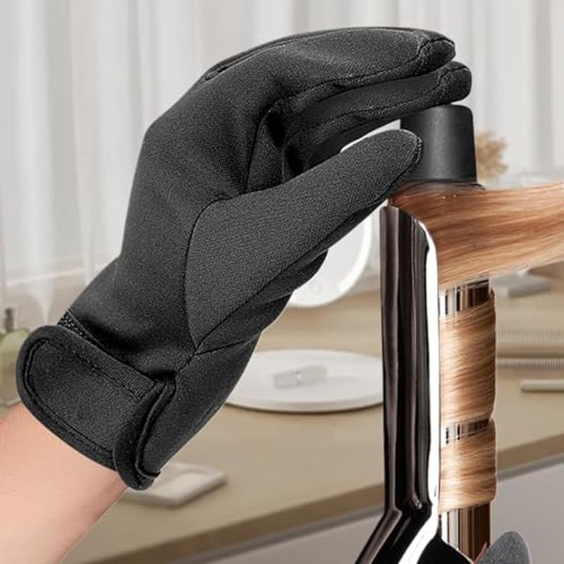 Hair Styling Gloves - Professional Heat Resistant Gloves, 5 Fingers Heat Protection | Reusable Non Slip Mitts, Flexible Hair