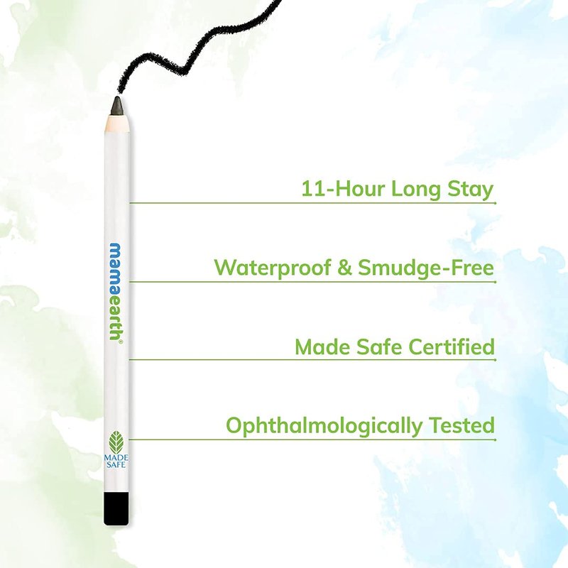 Charcoal Black Eyeliner Pencil - 11-Hour Smudge-Free, Waterproof Formula | Enriched with Castor Oil & Chamomile | 0.42 Oz/12g