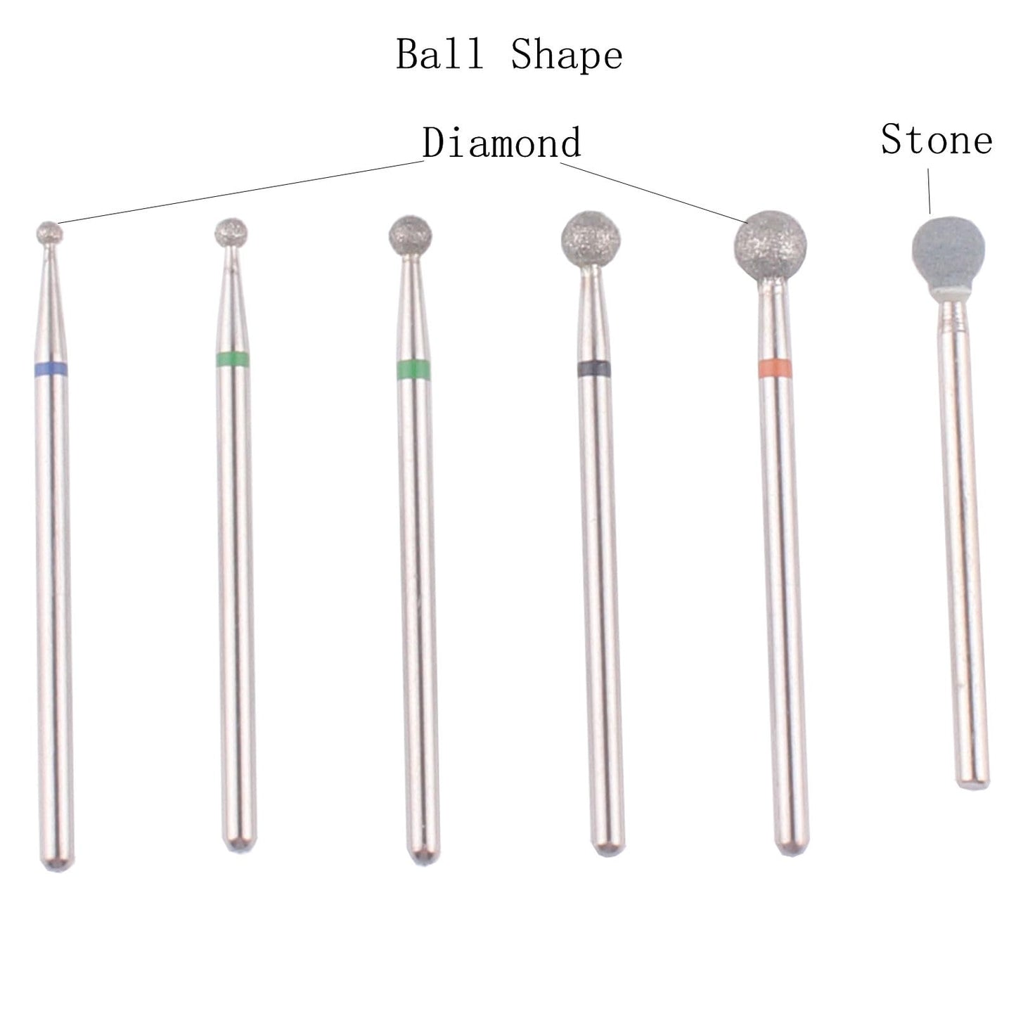6pcs Ball Shape Cuticle Clean Nail Drill Bits for Nail Prep