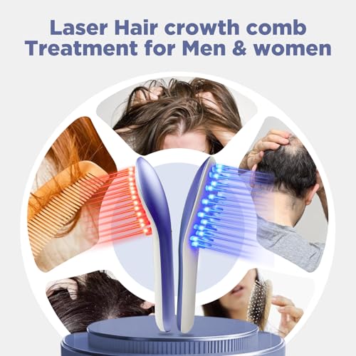 Laser Therapy Hair Growth Comb Model:Lasercomb-001, Hand-held Comb-Shaped Low Level Laser Therapy Device That emits Laser Light Designed to Promote Hair Growth in Women and Men.