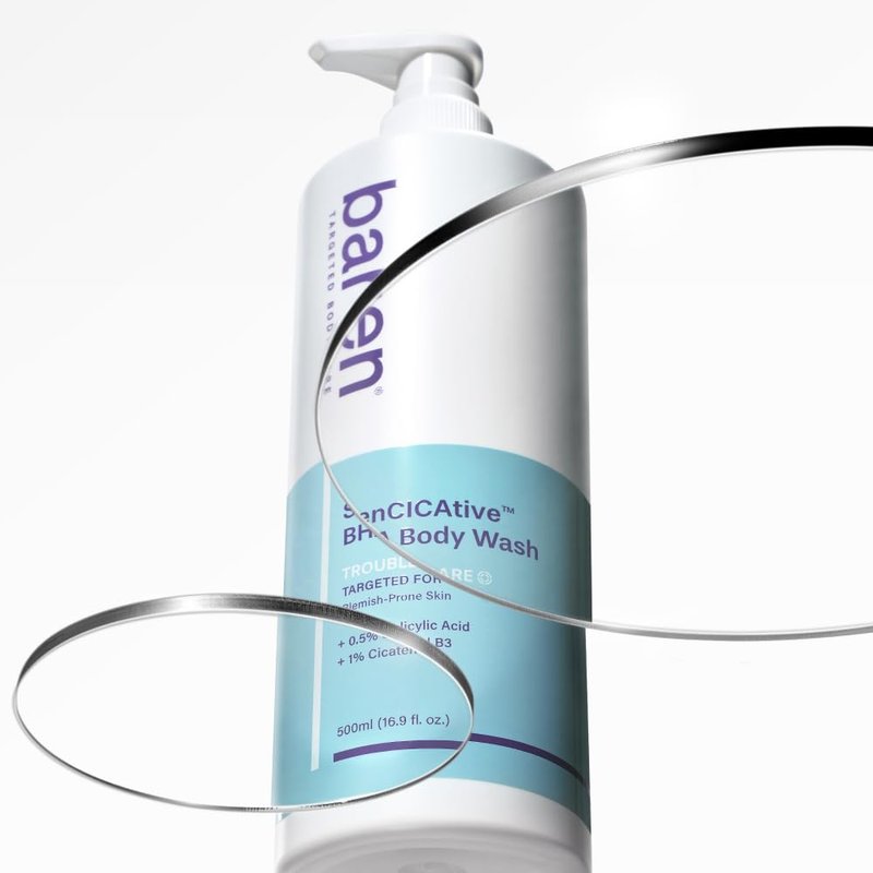 Baren Body Wash with Salicylic Acid – Gentle Exfoliating Cleanser for Sensitive Skin, Hydrating and pH-Balanced, Sulfate and Paraben Free, Korean Skin Care 16.9 fl oz