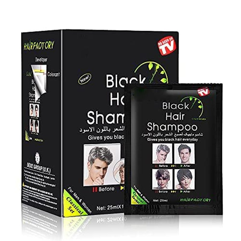 10 PCS Hair Dye Shampoo for Men Women, Black, Natural Hair, Instant Hair Dye, Lasts 30 Days, Great Choice for Woman & Man