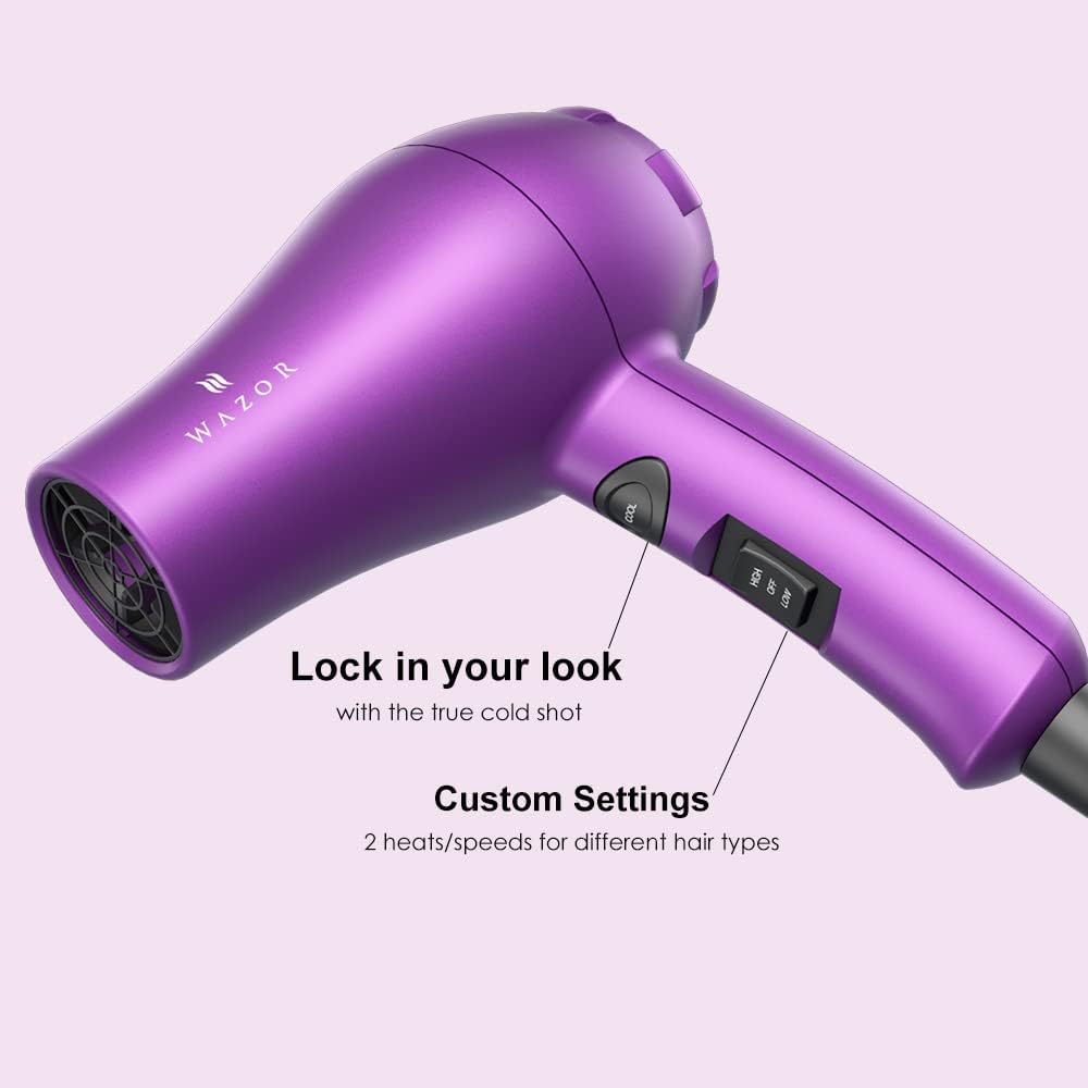 Lightweight Kids Hair Dryer - 1000W Ionic Compact Blow Dryer for Travel & RV | Perfect for Young Hair
