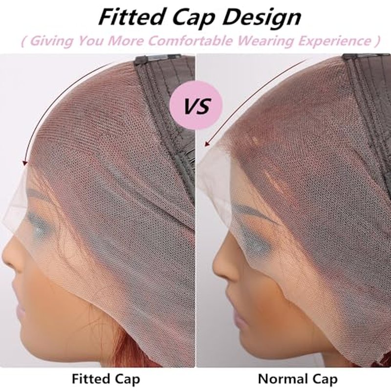 250 Density Reddish Brown Ultra-thin HD Lace Front Wigs Human Hair Upgraded Tiny Knots 20inch Copper Red 13x4 Deep Wave Transparent Lace Frontal Wig Pre Plucked Curly Wigs for Women Ginger #33 Colored
