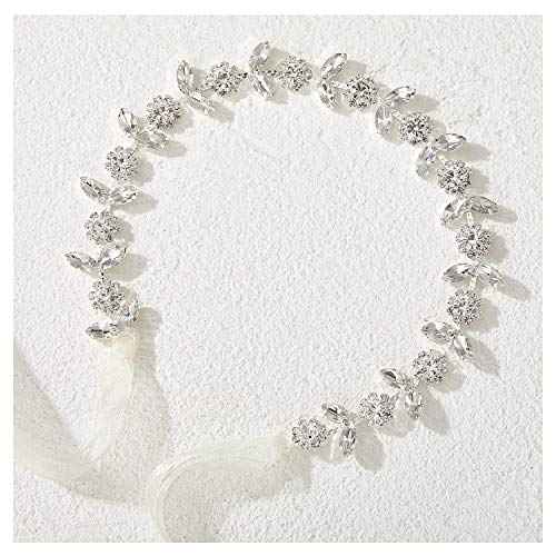 SWEETV Silver Flower Girl Headpiece for Wedding Crystal Baby Girl Headband Flower Crown Communion Hair Accessories for Birthday, Photography