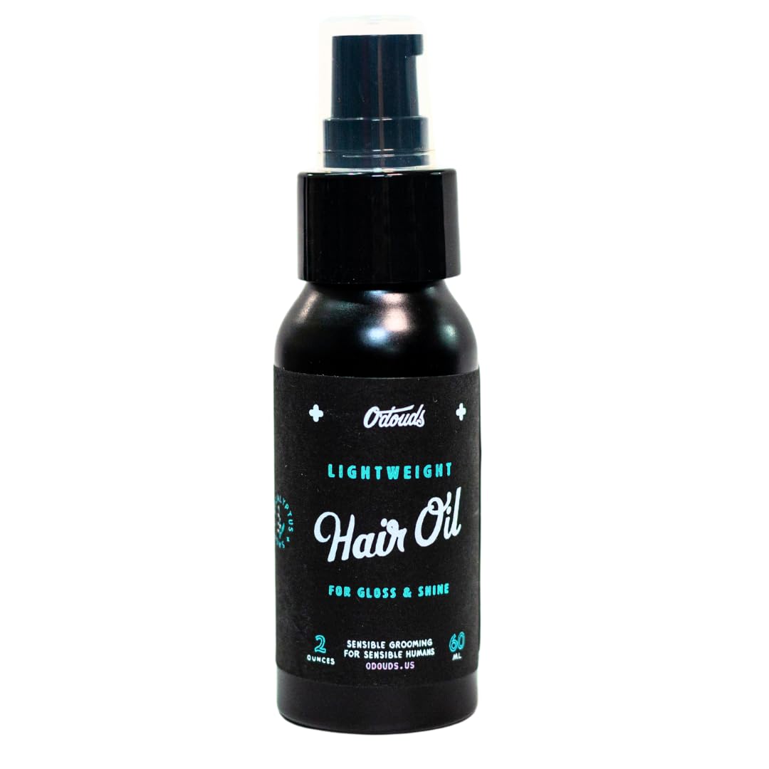 O'Douds Lightweight Hair Oil - Adds Gloss, Shine & Luster with Frizz Control - For Fine, Thin & Naturally Greasy Hair - Eucalyptus & Sage Scent, 2oz.