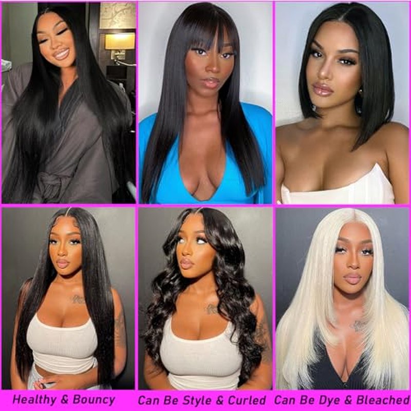 Beautymoon Jet Black 4 Bundles Human Hair Straight Brazilian 14 16 18 20 Inch 100% Unprocessed Virgin Straight Hair 4 Bundles Human Hair Deals Hair Extensions