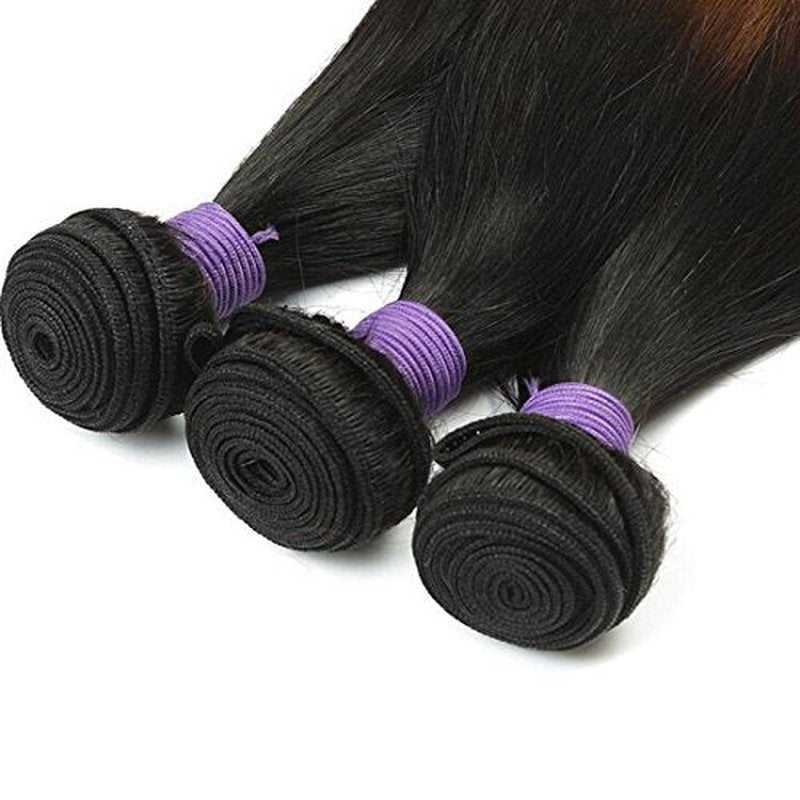 14 16 18 Inch Brazilian Virgin Ombre Hair Silky Straight Hair 3 Bundles Weaves Unprocessed Virgin Human Hair Extensions T1B/4/30