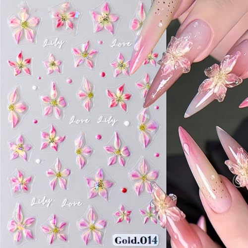 8 Sheets Christmas Nail Art Stickers 5D Embossed Winter Nail Decals Snowflake Maple Leaves Flowers Birds Squirrels Pattern Design Nail Stickers Supplies for Women Manicure Charms Decoration
