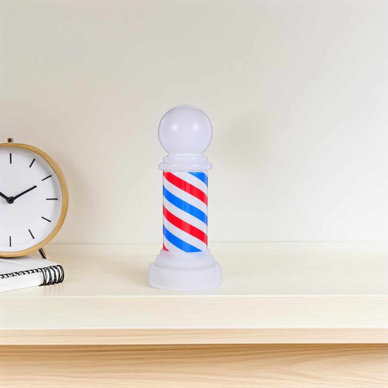 FRCOLOR Barber Equipment Emblems Barber Light Hair Salon Pole Salon Be in Business Sign Pole Light Lamp Plug in Night to Rotate Plastic White