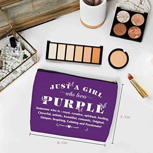 Wenboco Purple Gifts for Women Purples Accessories Purple Stuff Purples Butterfly Gifts Makeup Bag Inspirational Birthday Graduation Gift for Her Female Mother Sister Friends Travel Toiletries Bag