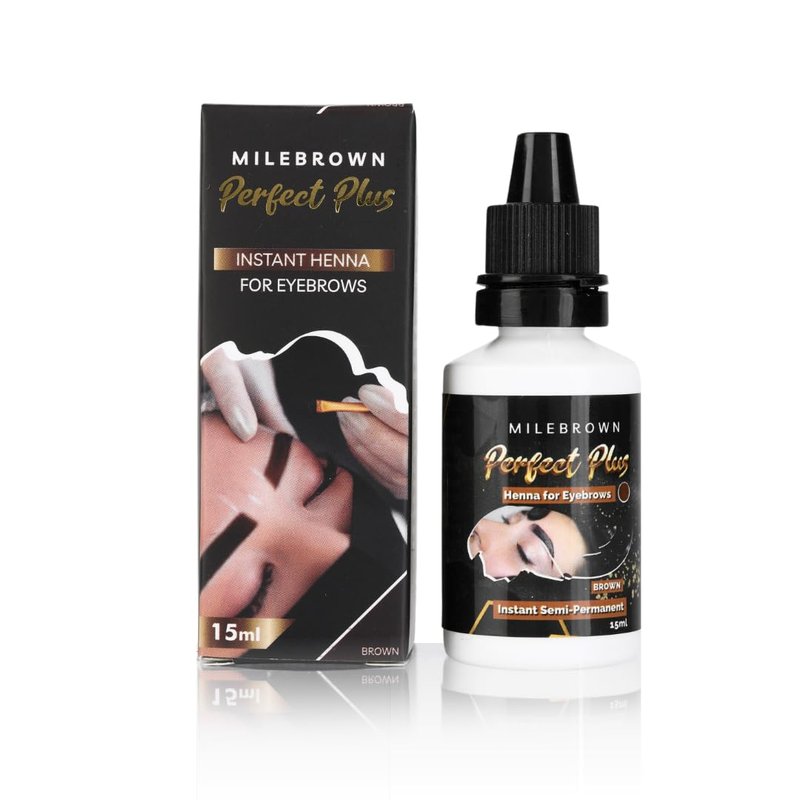 MILEBROWN PERFECT PLUS Eyebrow Henna, for natural-looking coloring, 15 ml (Brown)