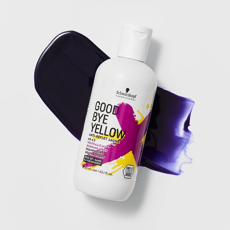 GOODBYE YELLOW Purple Shampoo Neutralizing Wash – 10.1 Fl Oz | Anti-Yellow Vegan Shampoo for Blonde & Gray Hair | pH Balanced | Professional Salon Formula