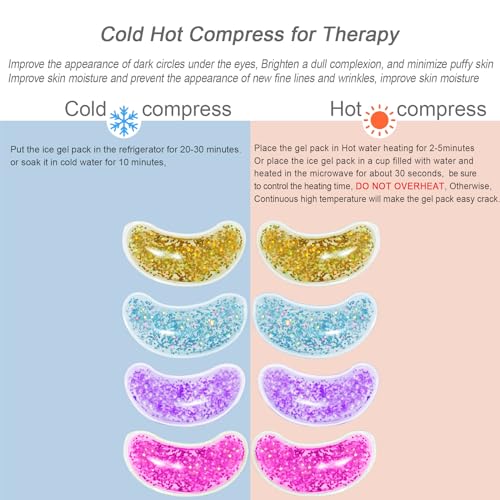 10Pack Under Eye Patches for Puffy Eyes, Reusable Ice Gel Eye Pad Cooling Eye Patch Hot Cold Therapy Eye Mask