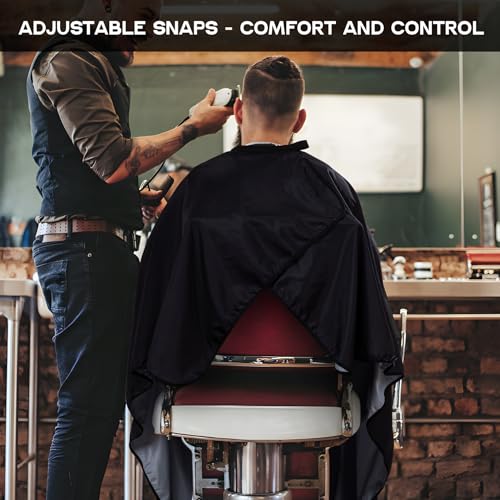 Hair Cutting Cape Barber Cape 63"¡¿55" Professional Barber Capes Water Resistant Hair Cape with Adjustable Neck Size (5 Pack)