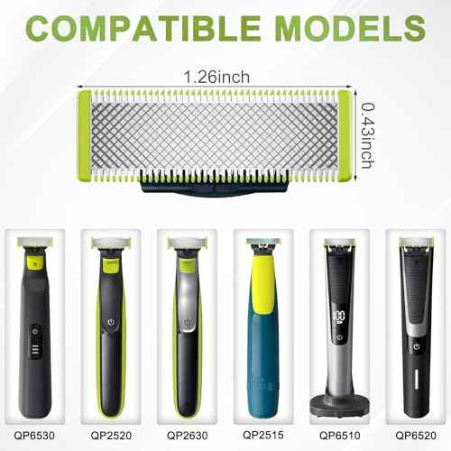 6-in-1 Adjustable Guards for Hybrid Electric Trimmer QP2520 QP2530 QP2630 QP2620 QP2510 QP2521 QP2522 QP2531 QP6510, Guide Comb O Blade 6 Length Settings Optional From 1-6mm with Cleaning Brush