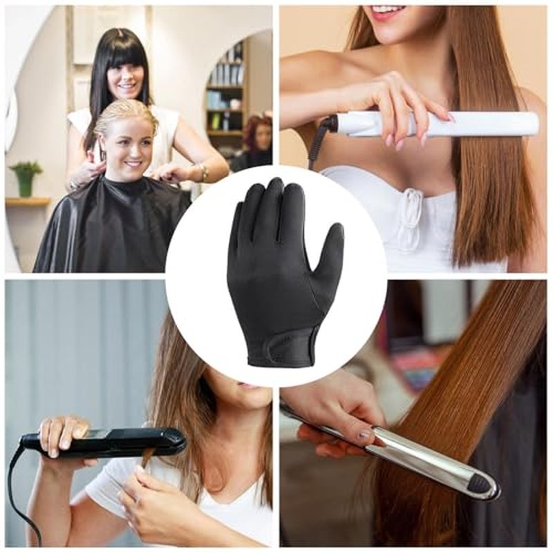 Hair Styling Gloves - Professional Heat Resistant Gloves, 5 Fingers Heat Protection | Reusable Non Slip Mitts, Flexible Hair